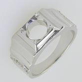 Men's Ring Settings Ring Mounting 14K White Gold Semi Mount Ring Setting Round RD 8x8mm - Syzjewelry